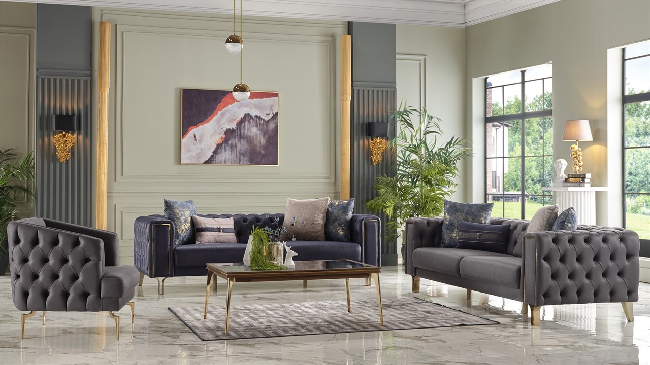 Set Canapea Montego 3+2+1, Finisaj Auriu BELLONA Seturi canapele