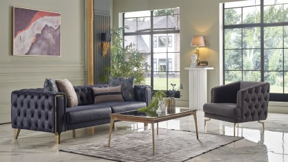 Set Canapea Montego 3+2+1, Finisaj Auriu BELLONA Seturi canapele