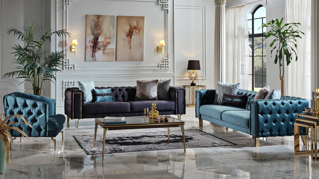 Set Canapea Montego 3+2+1, Finisaj Auriu BELLONA Seturi canapele