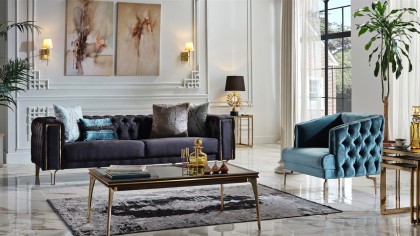 Set Canapea Montego 3+2+1, Finisaj Auriu BELLONA Seturi canapele