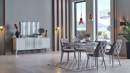 Set Dining Room Loretto, scaun spatar nasturi BELLONA Seturi Dining Room