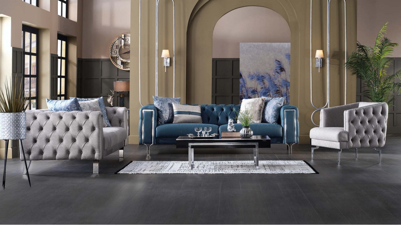 Set Canapea Montego 3+1, Finisaj Crom BELLONA Seturi canapele