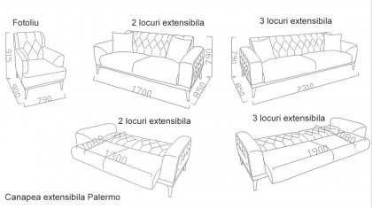 Set Canapea Palermo 3+1 BELLONA Seturi canapele