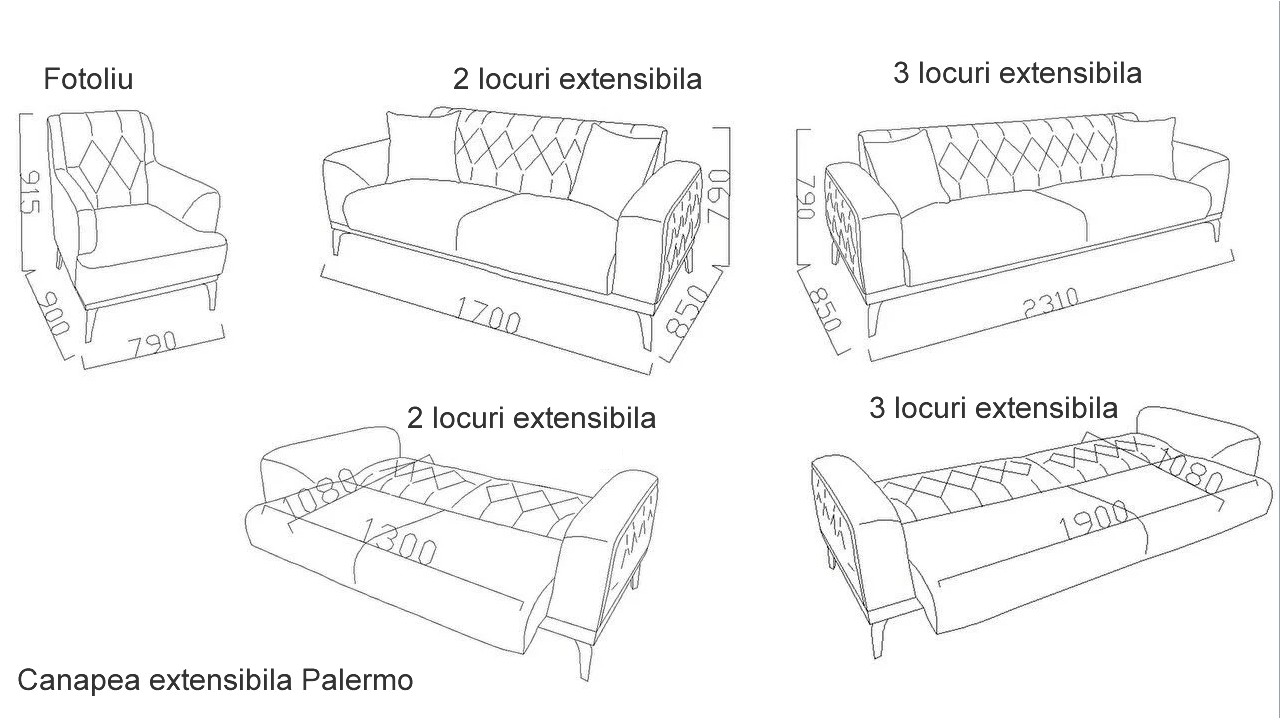 Set Canapea Palermo 3+1 BELLONA Seturi canapele