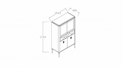 Vitrina Mare Plaza, culoare Nuc BELLONA Vitrina SOWROOMH22PZA2700P1P2