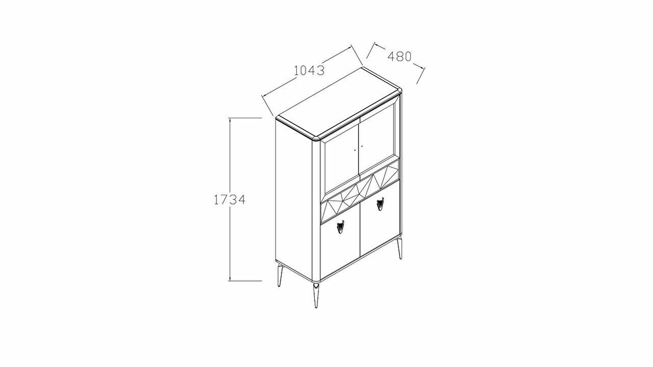 Vitrina Mare Plaza, culoare Nuc BELLONA Vitrina SOWROOMH22PZA2700P1P2