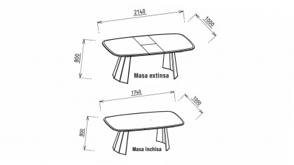 Masa Extensibila Plaza, culoare Nuc BELLONA Masa 22PZA3155P1P1