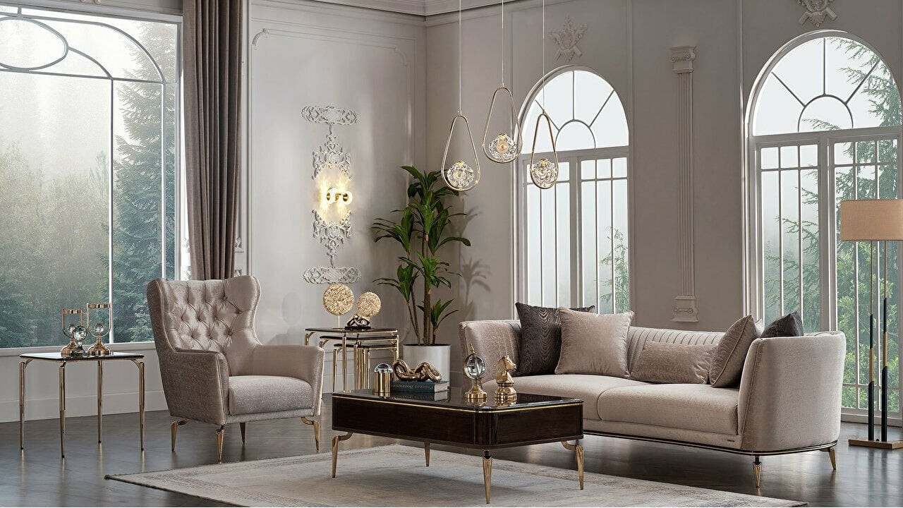 Set Canapea cu model vertical Plaza 3+1 BELLONA Seturi canapele