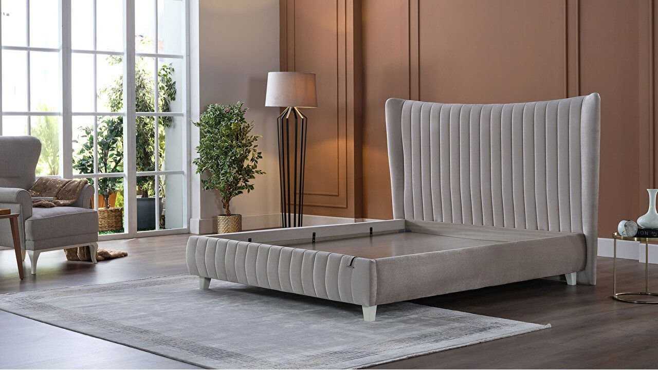 Cadru Pat tapitat fara lada de depozitare Venisa, 180x200cm, culoare Bej BELLONA Magazin 28VEIK600200002
