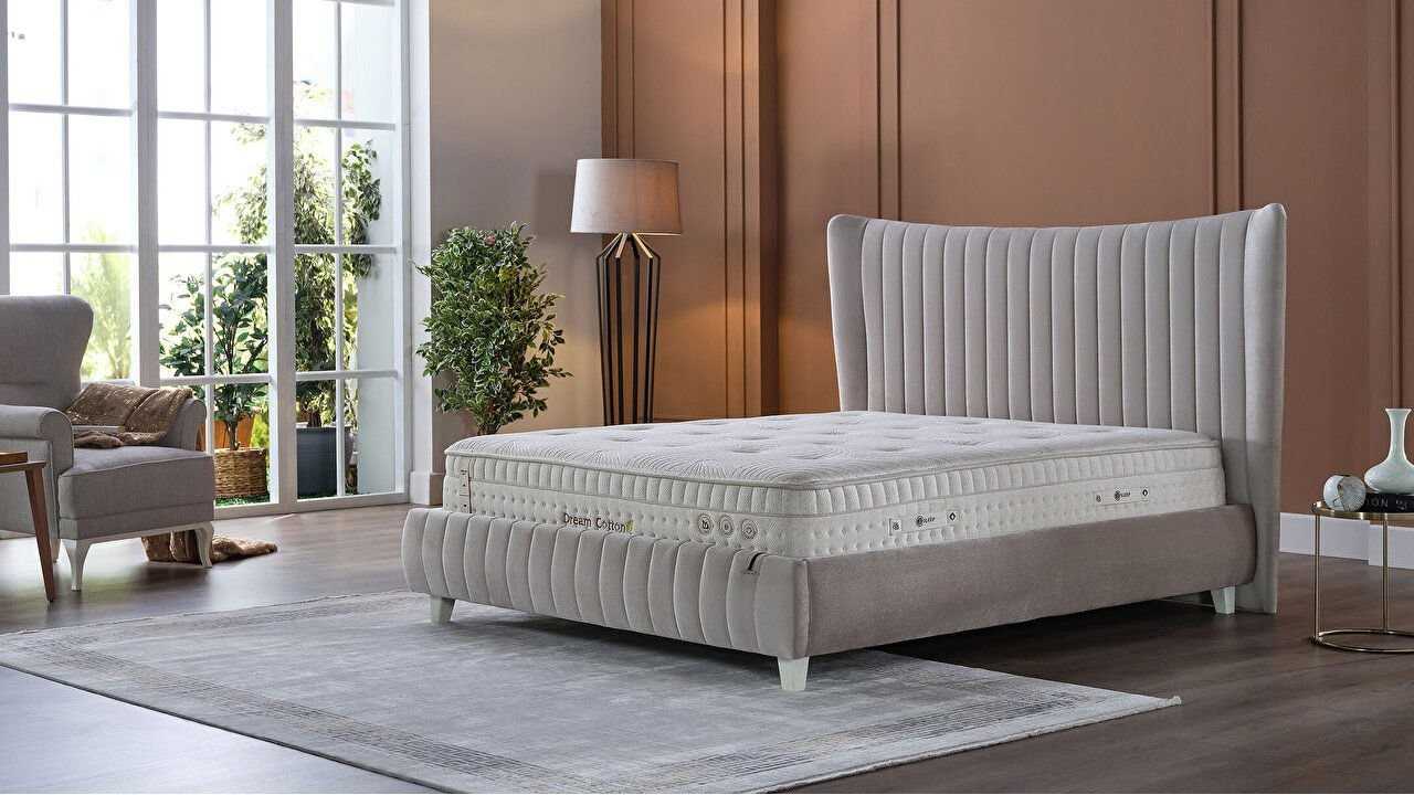 Cadru Pat tapitat fara lada de depozitare Venisa, 180x200cm, culoare Bej BELLONA Magazin 28VEIK600200002
