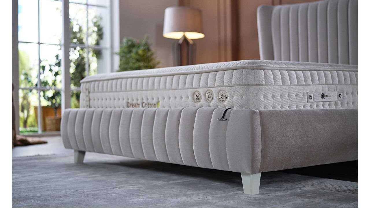 Cadru Pat tapitat fara lada de depozitare Venisa, 180x200cm, culoare Bej BELLONA Magazin 28VEIK600200002