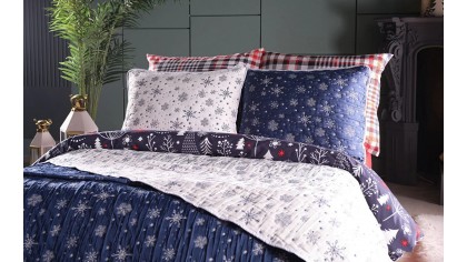 Set covertura de pat Alissa - Double - Albastru DOQU Cuverturi si Pături
