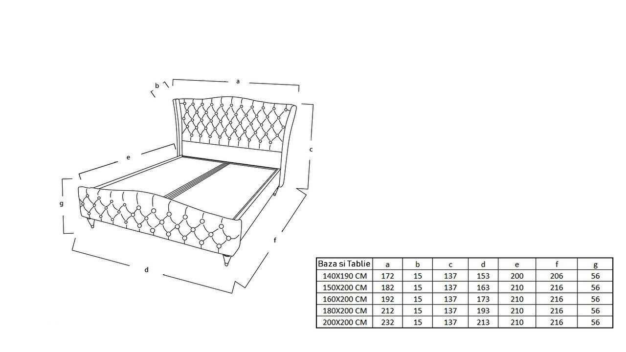 Set Pat tapitat cu lada si somiera rabatabila Estonya, 160x200, culoare Albastru, culoare picior Nuc BELLONA O U T L E T