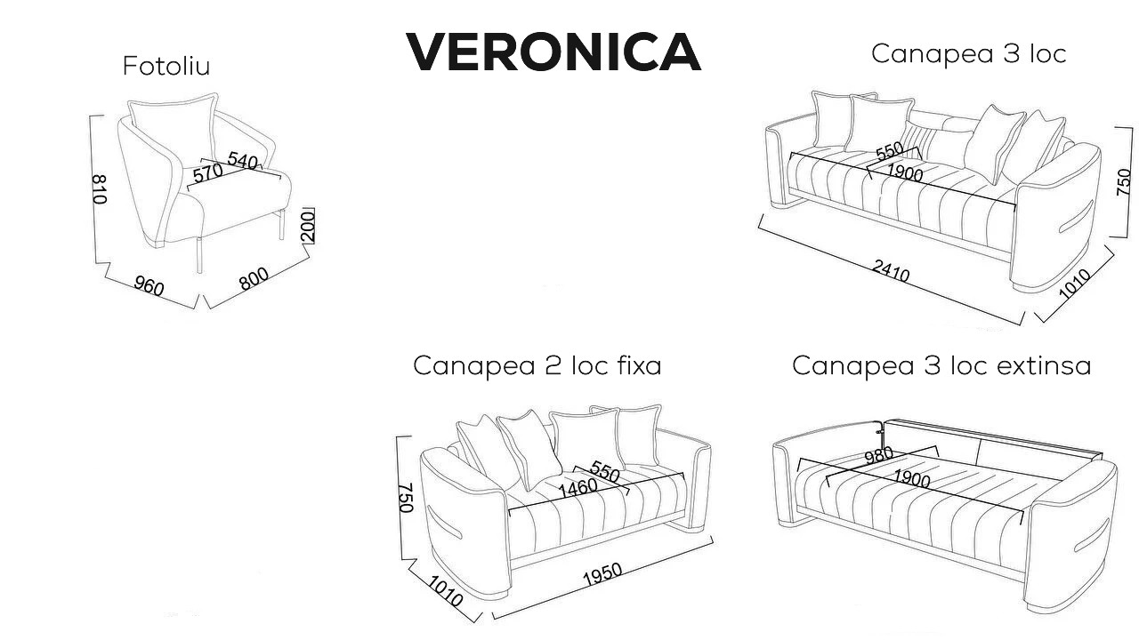 Set Canapea Veronica 3+2+1 BELLONA Seturi canapele