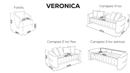 Canapea 3 locuri Extensibila Veronica BELLONA Canapele