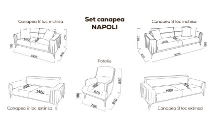 Set canapea Napoli 3+2+1  Seturi canapele