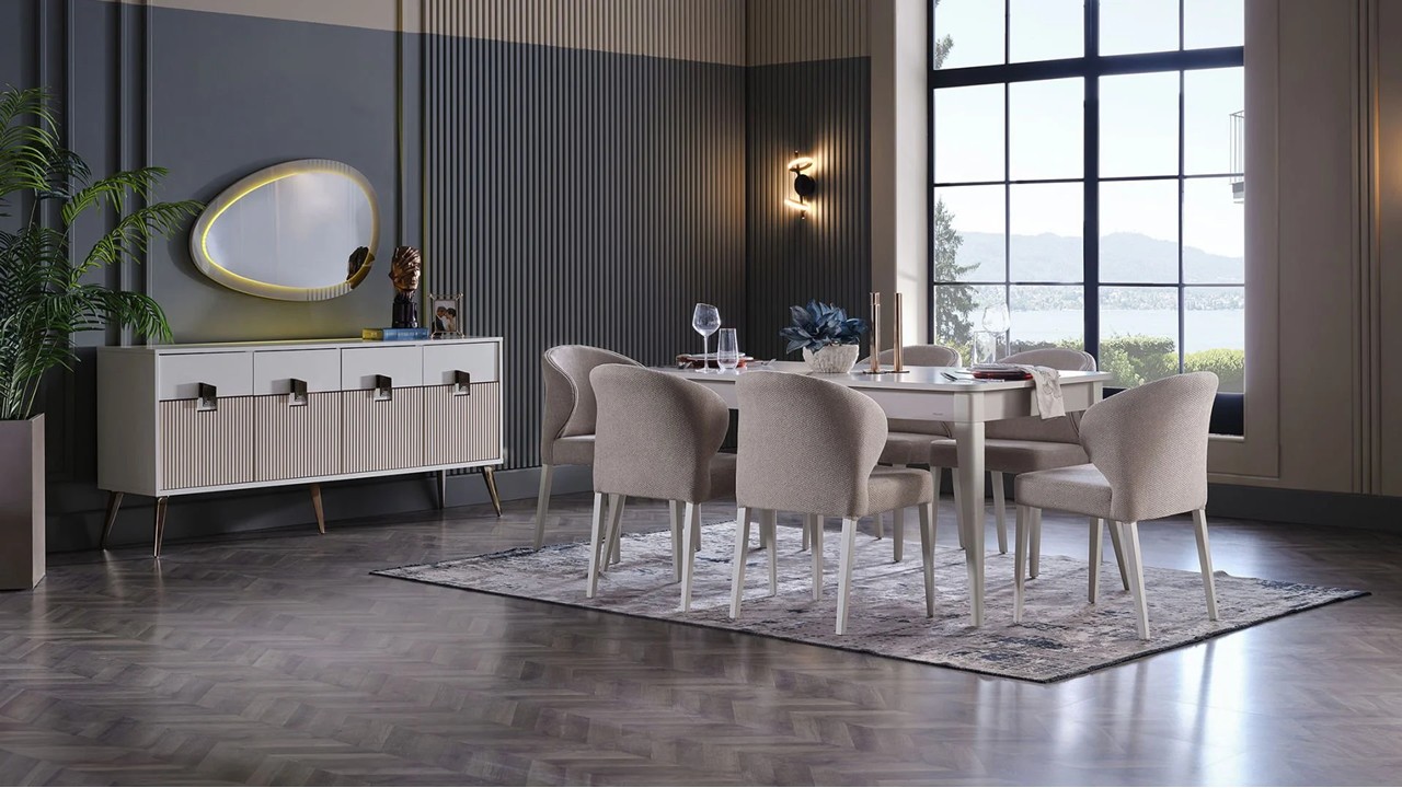 Set Dining Room cu masa extensibila Napoli  Seturi Dining Room