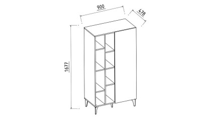 Set mobilier Tineret cu Birou cu raft Arles  Set Mobilier Tineret