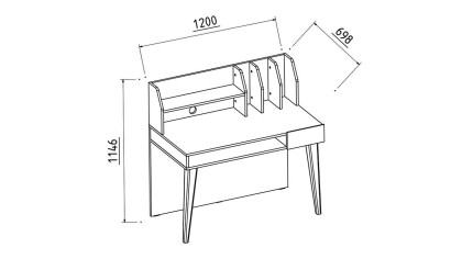 Set mobilier Tineret cu Birou cu raft Arles  Set Mobilier Tineret