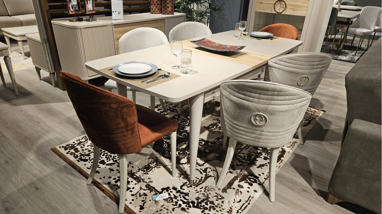 Set Masa Extensibila Cu 6 Scaune Sanvito  Seturi Dining Room 22SVT3155EFZH+23SVT61650220015+23SVT61650220001