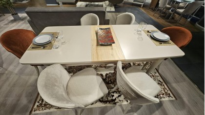 Set Masa Extensibila Cu 6 Scaune Sanvito  Seturi Dining Room 22SVT3155EFZH+23SVT61650220015+23SVT61650220001