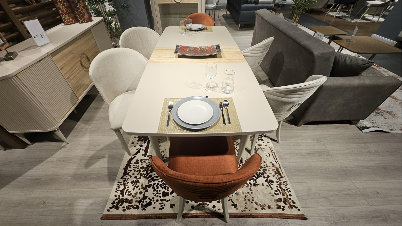 Set Masa Extensibila Cu 6 Scaune Sanvito  Seturi Dining Room 22SVT3155EFZH+23SVT61650220015+23SVT61650220001