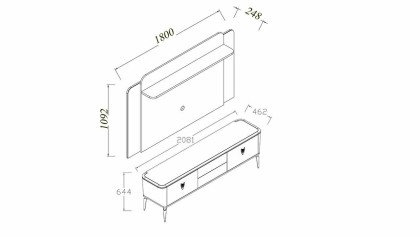 Vitrina Compacta TV Plaza, Culoare Nuc BELLONA Vitrina Compacta SHOWTVCOMPACTPLAZA