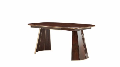 Set Dining Room cu masa extensibila Plaza, culoare Nuc  Seturi Dining Room SHOWDININGPLAZA