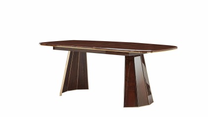 Set Dining Room cu masa extensibila Plaza, culoare Nuc  Seturi Dining Room SHOWDININGPLAZA