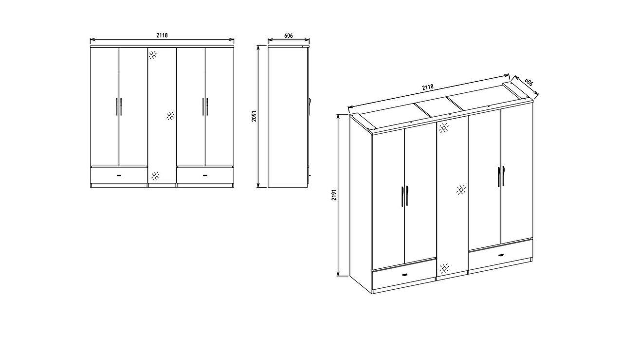 Set Dormitor Pandora, Pat 160x200cm, Sifonier 5 usi BELLONA Set Dormitor PANDORA160,5USI