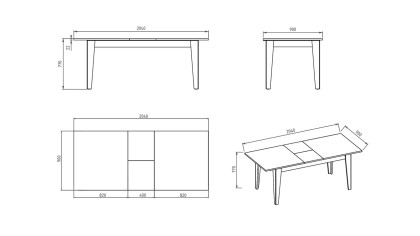 Set Dining cu Masa si Scaune Alternative Boheems  Seturi Dining Room