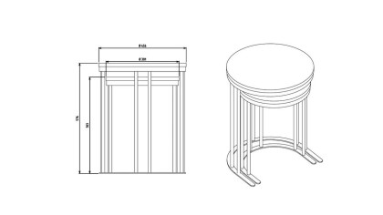 Masute Cafea Zigon Rotunde Havana, set 2 bucati BELLONA Masuta Zigon 22HVN3324QSQS