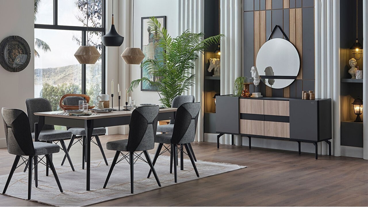 Set Dining Room Lucida cu Masa Extensibila BELLONA Seturi Dining Room DININGLUCIDA