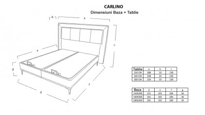 Set Dormitor Carlino , Sifonier 6 usi, Pat 160x200, culoare Prada - Gri  O U T L E T SHOWCARLINODORMITOR6USI