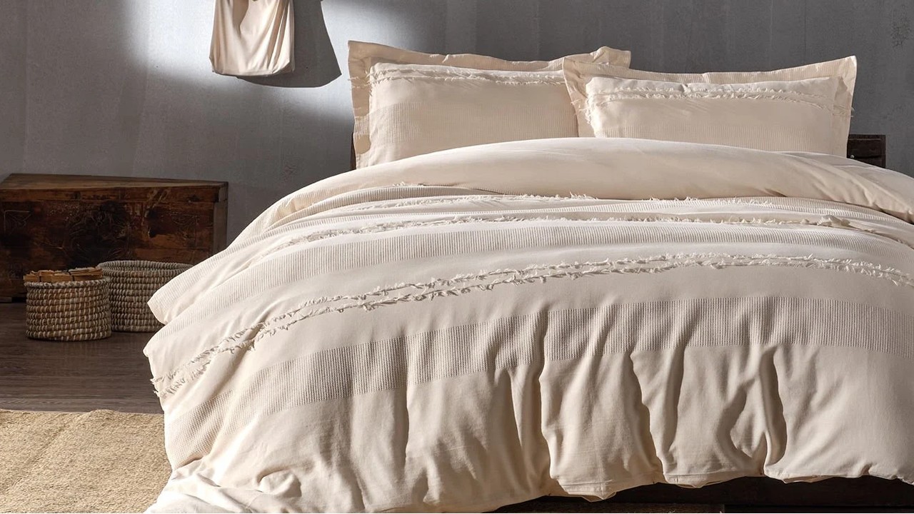 Set Lenjerie de pat Carla Double, Crem DOQU Lenjerie de pat