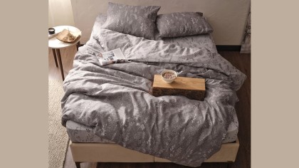 Set Lenjerie de pat Easy - Cot Double, Cafea DOQU Lenjerie de pat