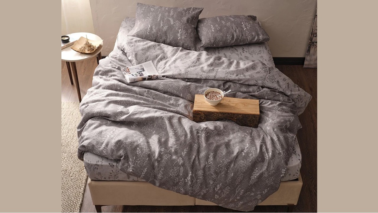 Set Lenjerie de pat Easy - Cot Double, Cafea DOQU Lenjerie de pat