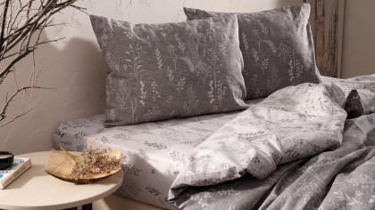 Set Lenjerie de pat Easy - Cot Double, Cafea DOQU Lenjerie de pat