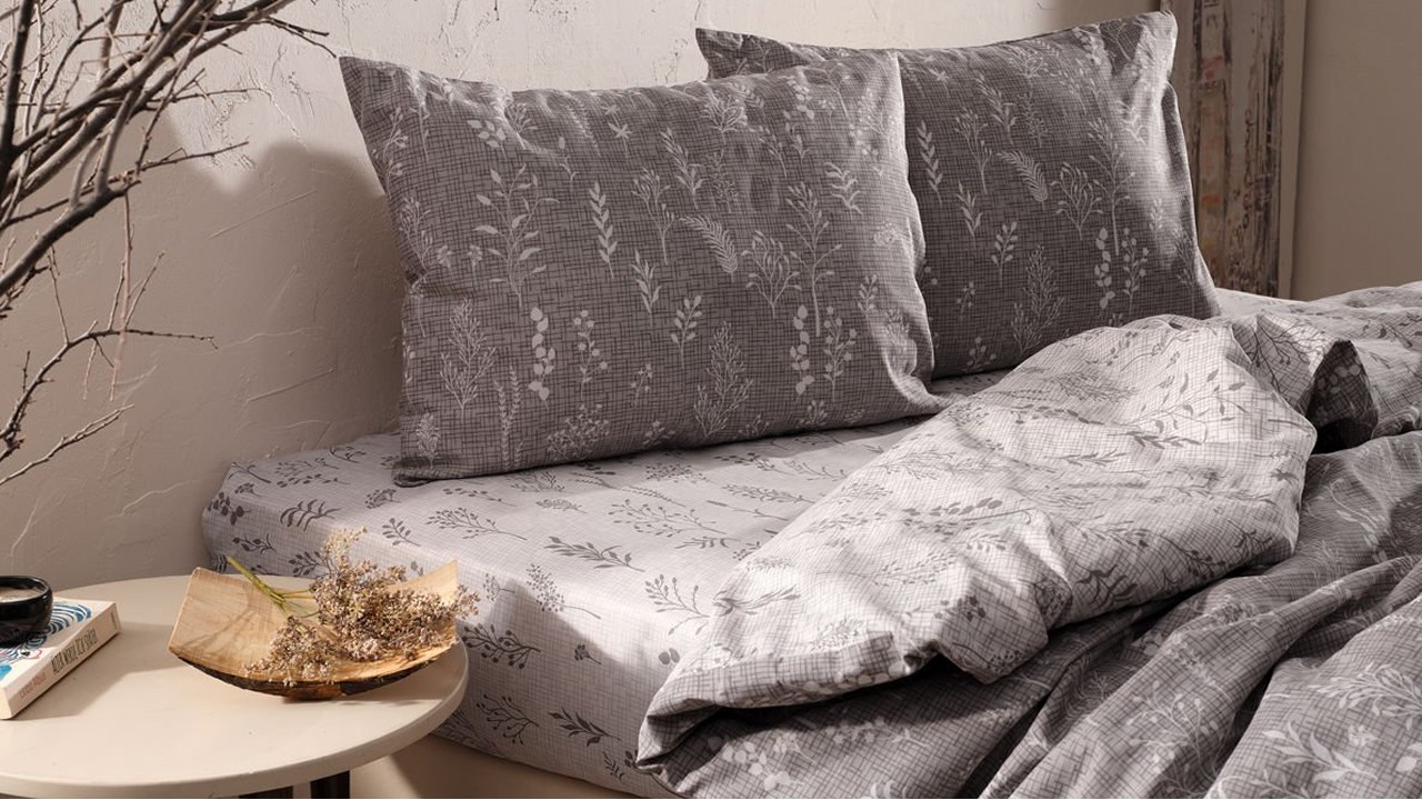 Set Lenjerie de pat Easy - Cot Double, Cafea DOQU Lenjerie de pat