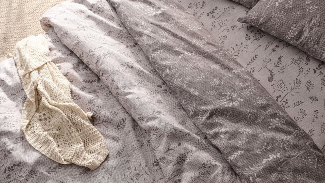 Set Lenjerie de pat Easy - Cot Double, Cafea DOQU Lenjerie de pat