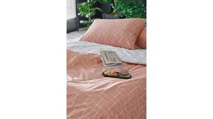 Set Lenjerie de pat Easy - Cot Double, Somon DOQU Lenjerie de pat