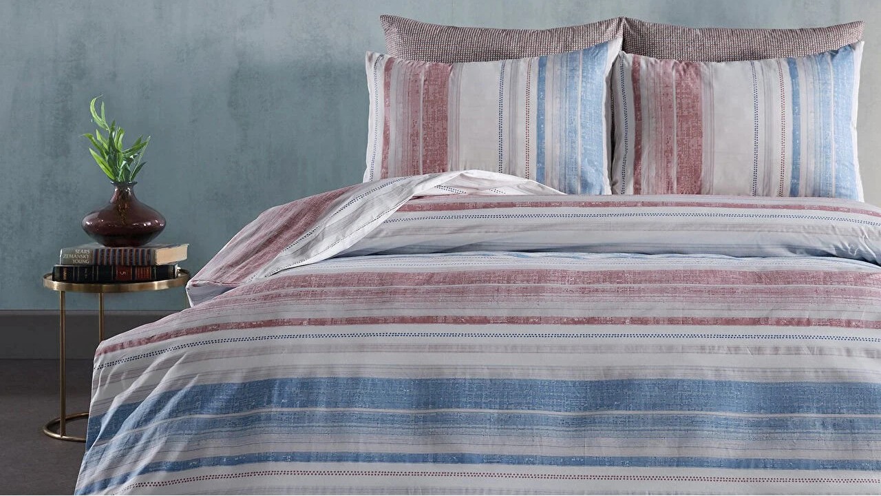 Set Lenjerie de pat Ranforce Penetra Double - Albastru DOQU Lenjerie de pat