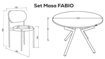 Masa Bucatarie Rotunda Fabio BELLONA Masa