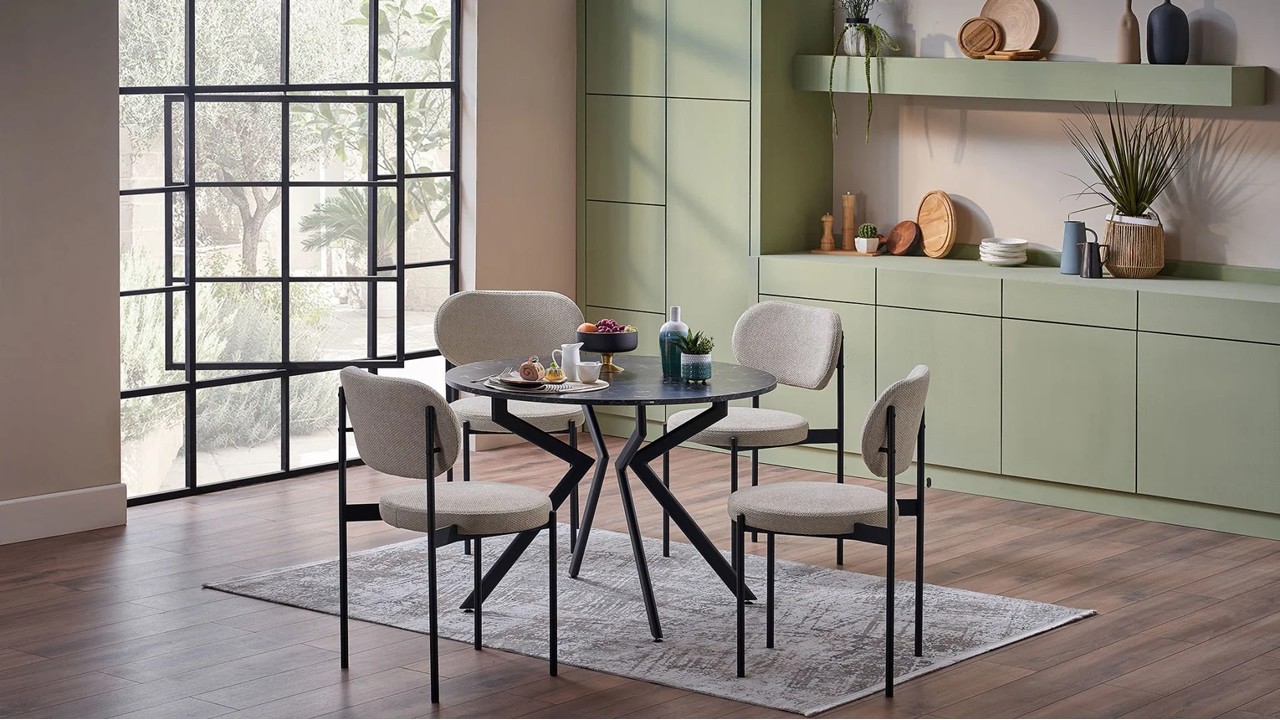 Set Masa Fixa Bucatarie Fabio  Masa + Scaune