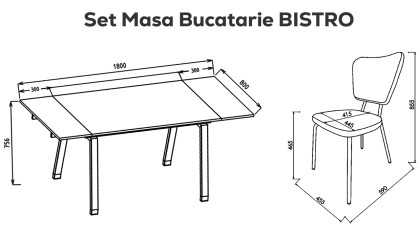 Scaun 6365 Bistro, Pachet 2 bucati BELLONA Scaun 23BIS63650220001