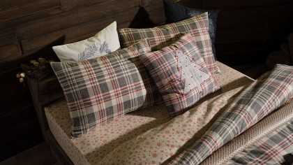 Set Lenjerie de pat Flanel Wendy Double - Carouri Multicolor DOQU Lenjerie de pat