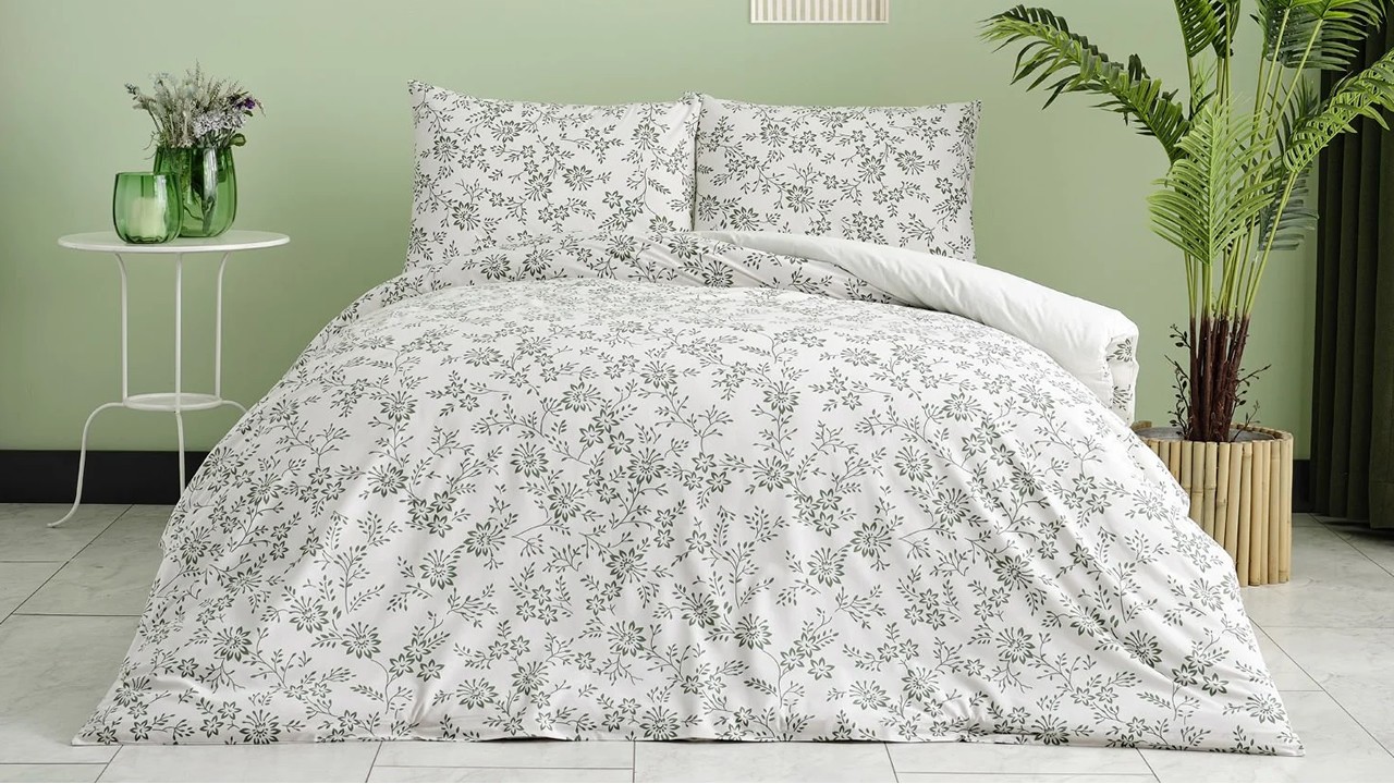 Set Lenjerie de pat Easy Cotton Belinda Double - Verde DOQU Lenjerie de pat