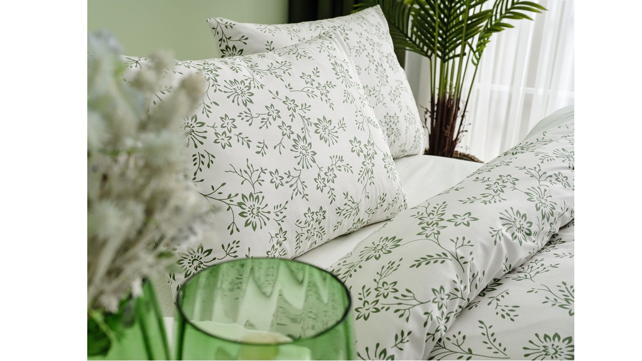 Set Lenjerie de pat Easy Cotton Belinda Double - Verde DOQU Lenjerie de pat