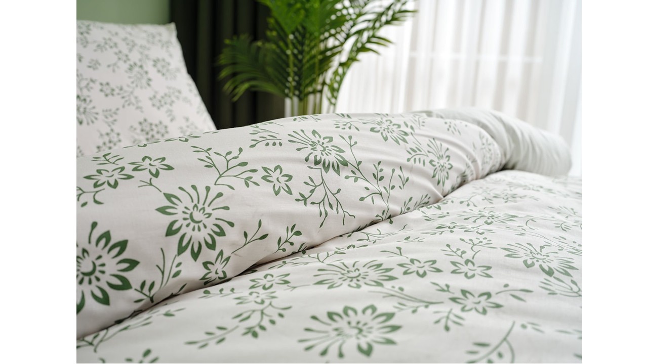 Set Lenjerie de pat Easy Cotton Belinda Double - Verde DOQU Lenjerie de pat