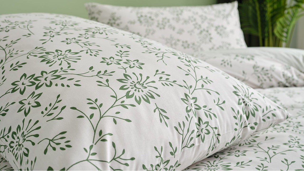 Set Lenjerie de pat Easy Cotton Belinda Double - Verde DOQU Lenjerie de pat